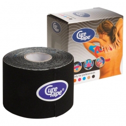 Тейп кинезиологический CureTape Black, 5 см x 5 м, арт. 160226, черный