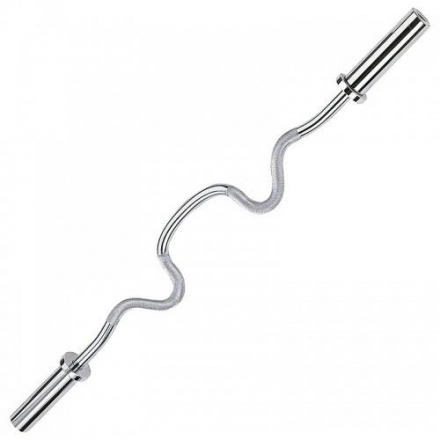 Гриф олимпийский сильноизогнутый 48&quot;, хромированный, фото 1