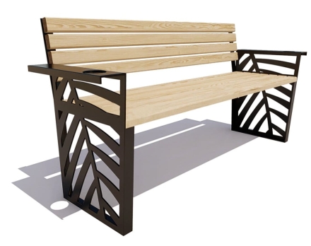 Скамейка парковая Крым лиственница 2,0 м, фото 2