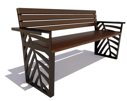 Скамейка парковая Крым лиственница 2,0 м, фото 1