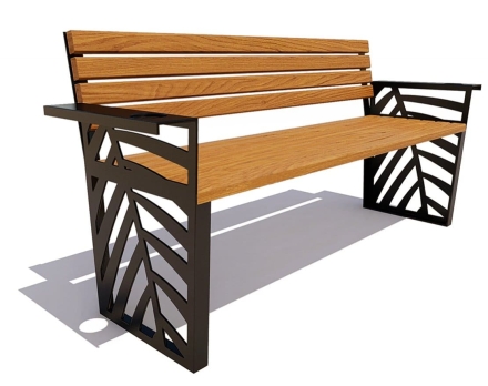 Скамейка парковая Крым лиственница 2,0 м, фото 4