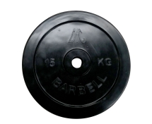 Диск обрезиненный DFC, чёрный, резин.втулка, 31мм, 15кг Диск обрезиненный DFC, чёрный, резин.втулка, 31мм, 15кг