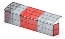 Навес для колясок (3 секции) МФ 743.01-02, фото 4 Навес для колясок (3 секции) МФ 743.01-02, фото 4