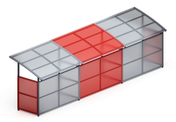 Навес для колясок (3 секции) МФ 743.01-02, фото 3 Навес для колясок (3 секции) МФ 743.01-02, фото 3