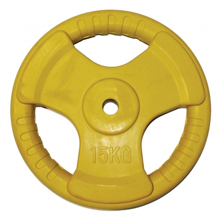 Диск обрезиненный ZSO цветной 3 HANDLE D-26, 15 кг, фото 1