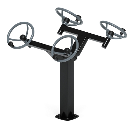 Рули (положение сидя) серый - Уличный тренажер - СТ 102-13, фото 3