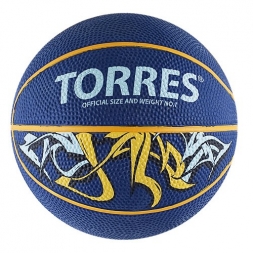 Мяч баск.сув.&quot;TORRES Jam&quot; арт.B00041, р.1, диам.12 см, резина, ней. корд, бут. кам,син-желт-голуб