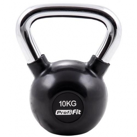 Гиря обрезиненная с хромированной ручкой PROFI-FIT, 10 кг, фото 1