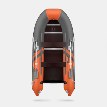 GLADIATOR B 370 LIGHT B Оранжево-темносерый моторная лодка ПВХ Фанерный пайол, фото 4