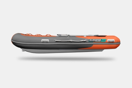 Gladiator RIB 420 AL Оранжево-темносерый моторная лодка ПВХ Жесткое дно (морской алюминий), киль, фото 6