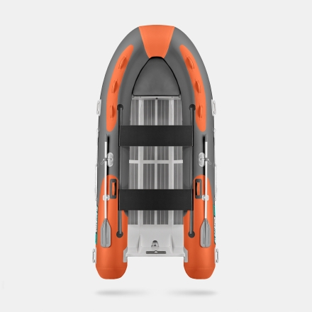 Gladiator RIB 420 AL Оранжево-темносерый моторная лодка ПВХ Жесткое дно (морской алюминий), киль, фото 4