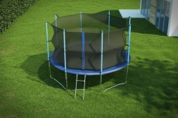 Батут с защитной сеткой (лестница в комплекте) Diamond Fitness Internal 12ft (366 см), фото 2