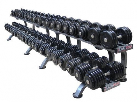Обрезиненный гантельный ряд «Profigym» от 8,5 до 56 кг с шагом 2,5 кг ГП-010, фото 1