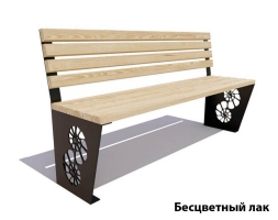 Парковая скамейка Ракушка, Лиственница (без подлокотников) 1,5 м, фото 2