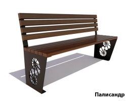 Парковая скамейка Ракушка, Лиственница (без подлокотников) 1,5 м, фото 5