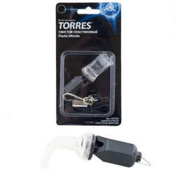 Свисток пласт. без шарика &quot;TORRES&quot;, арт.SS1026, шнурок с карабином в комплекте, черный