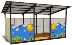 Теневой навес одинарный 3х6 м 19108 для уличной площадки