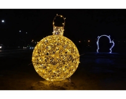 Светящаяся фигура Ёлочная игрушка на раме (диаметр 1,1 м), фото 5