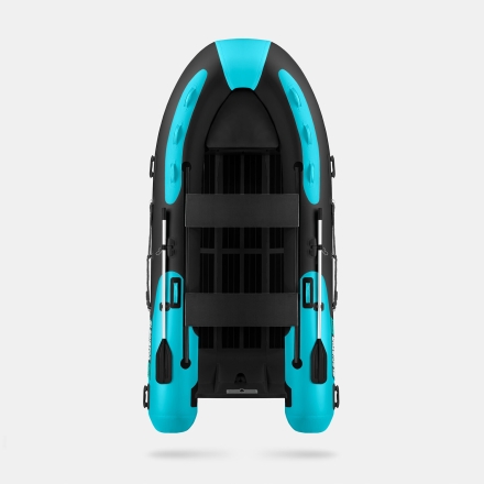 Gladiator RIB 420 AL Черно-бирюзовый моторная лодка ПВХ Жесткое дно (морской алюминий), киль, фото 3