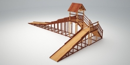 Зимняя деревянная игровая горка TORUDA Север - 10 (скат 11.8 м), фото 3