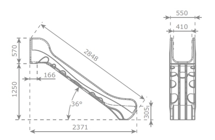 Скат KBT Bronco L2,8 H1,25 пластиковый для игровых площадок, фото 9