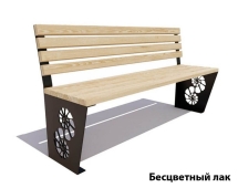 Парковая скамейка Ракушка, Лиственница (без подлокотников) 0,6 м
