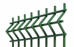 Панель сварная 3D оцинкованная, с полимерным покрытием, RAL 6005, высота 2430мм, ширина 2500мм, 4 гиба, ячейка 200х50мм