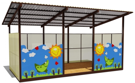 Теневой навес одинарный 3х6м 19105 для уличной площадки, фото 1