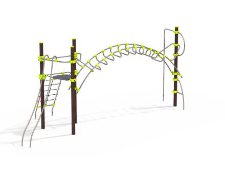 УК 7.103.01 Башня подвесная с рукоходом и гимнастическим столбом нерж, фото 1