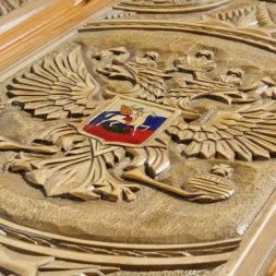 Нарды резные ручной работы &quot;Герб России&quot; (Россия, дерево, размер 63х32х7 см), фото 4
