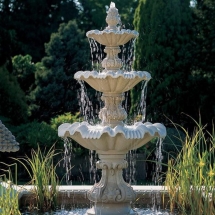 Фонтан трехъярусный классический белый