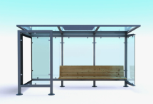 Остановочный павильон №11, 5150х2100х2500 мм, Мат-л: металл Остановочный павильон №11, 5150х2100х2500 мм, Мат-л: металл