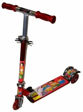 Самокат. Трехколестный, с музыкой, светящимися колесами, и подсветкой по бокам, фото 1