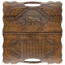 Нарды резные &quot;Лев 3&quot; с ручкой 60, Haleyan