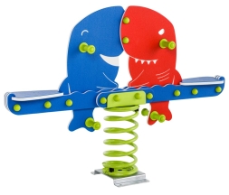 Качалка на пружине Shark twins для детской площадки - Плоское крепление, фото 1