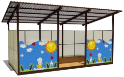 Теневой навес одинарный 3х6 м 19102 для уличной площадки