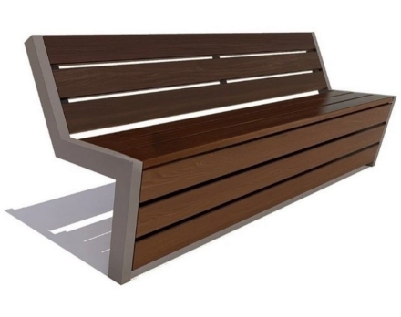 Парковая скамейка Техно, Лиственница (брус 30х120) 2 м, фото 1