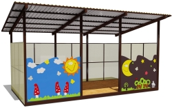 Теневой навес одинарный 3х6 м 19101 для уличной площадки