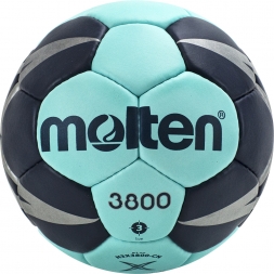 Мяч ганд. &quot;MOLTEN 3800&quot;, арт. H3X3800-CN, р.3, мат.ПУ,32 пан, руч.сш, бирюзово-т.синий, фото 2